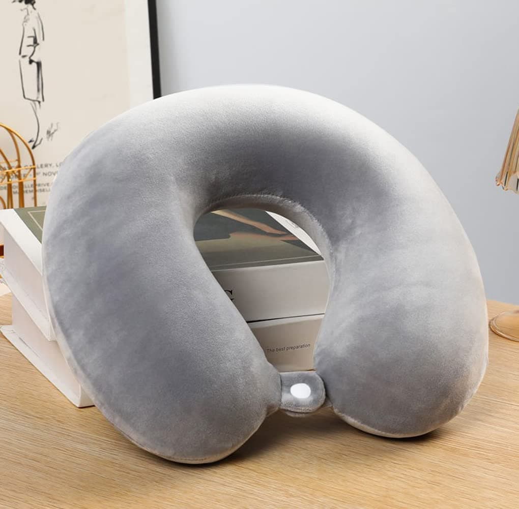 Fluffy's Luxurious Portable Travel Pillow - Perfect Micro Fiber Neck Support Pillow,Luxury Compact & Lightweight Quick Pack for Camping,Sleeping Rest Cushion (Single, Grey, Pack of 1), Holland Fabric
