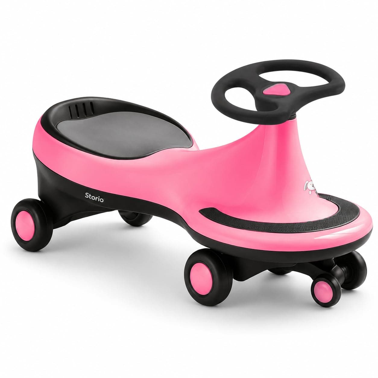 Storio Kids Magic Swing Car Twister Ride on Toy with PU Wheels for 3 to 5 Years, 100 Kg Capacity, Birthday Gift for Kids Boys and Girls - Pink