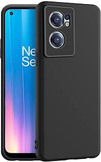 CEDO Back Cover for OnePlus Nord CE 2 (5G) | Camera Bump Protection & Inner Velvet Fabric Lining | Ultra Slim Matte Soft Rubberised Case Cover (Black)