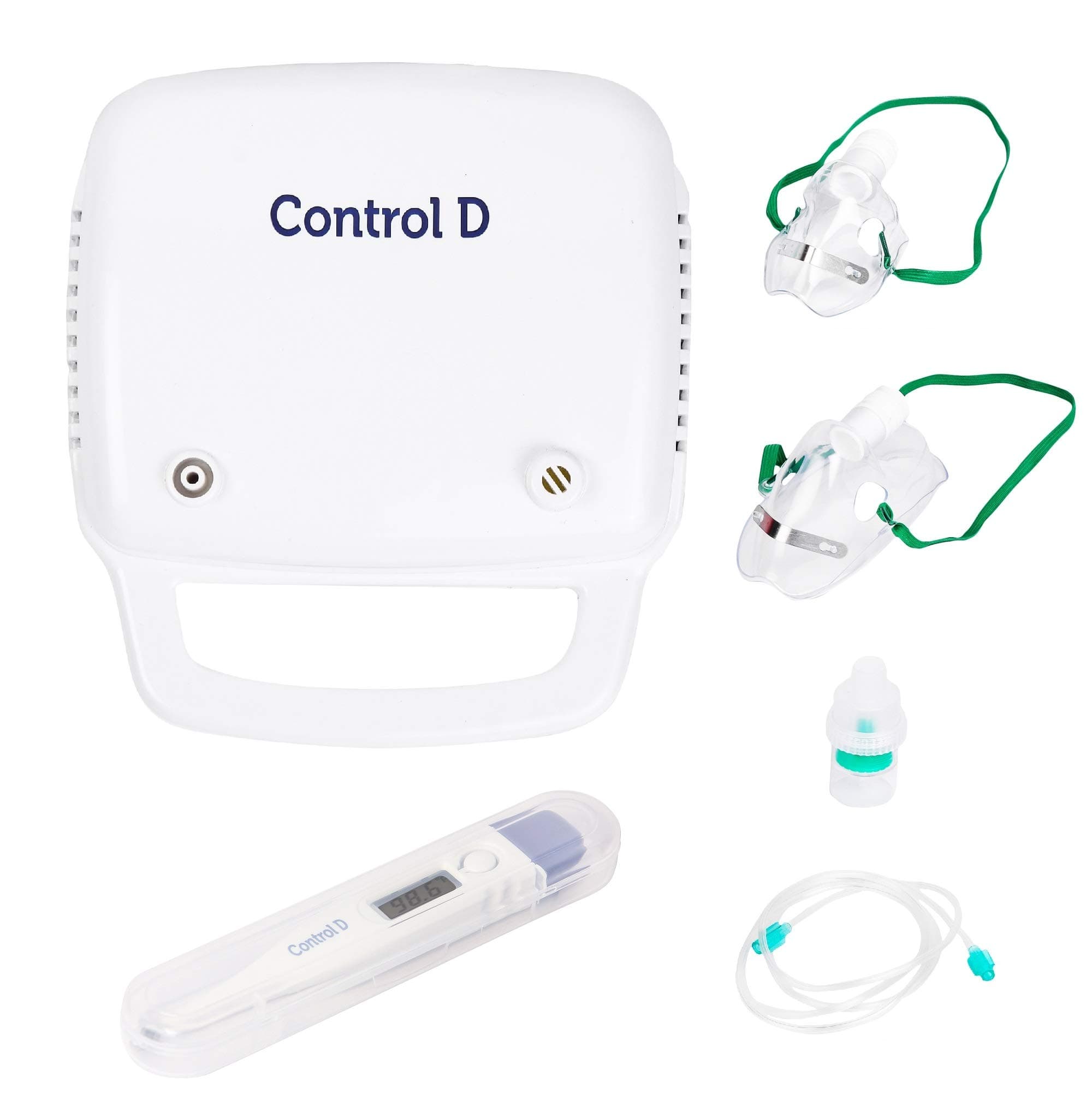 Control D Compressor Piston Nebulizer With Adult & Child Kits, White