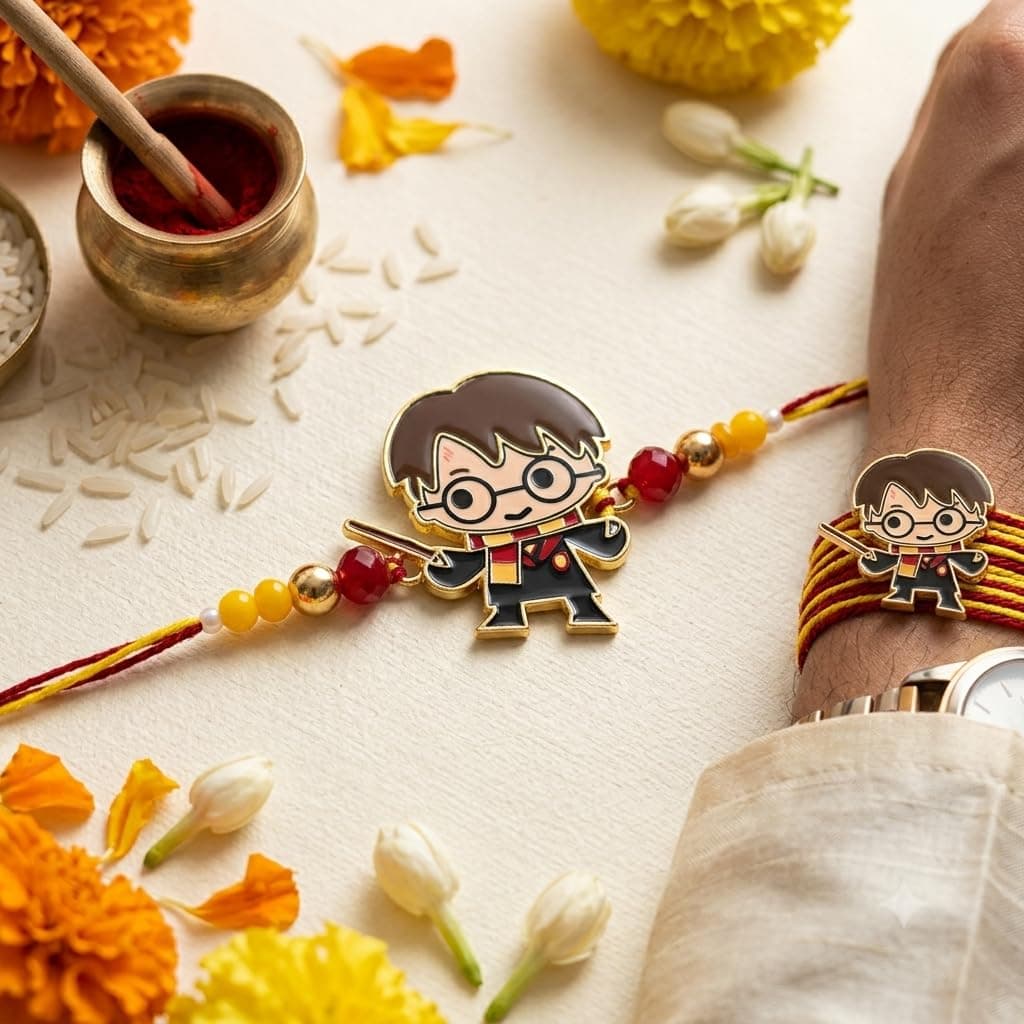 Storio Harry Potter Metal Pendant Rakhi | Officially Licensed | Rakhi for Boys and Girls, Bhaiya, Bhai | Raksha Bandhan Gift