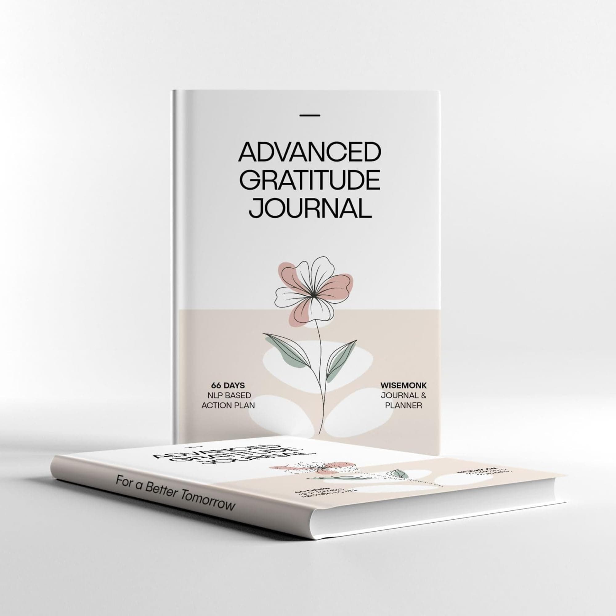 WISEMONK Advanced Gratitude Journal | NLP-Guided Daily Planner for Gratitude & Focus | 66-Day Habit Builder | Undated A5 Journal with Guided Meditation & Videos | Light Beige | Working Professional
