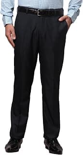 Park Avenue Men's Polyviscose Blend Solid Pattern Smart Fit Flat Front Formal Trouser