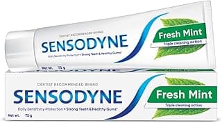 Sensodyne Toothpaste Fresh Mint | Daily Sensitivity Relief Tooth Paste Pack of 1 - 75gm | Dentist Recommended | Everyday Use Paste, Fresh Breath, Fights Tooth Decay, Maintain Healthy Gums