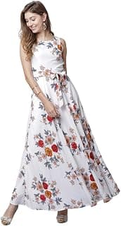 Tokyo Talkies Womens White Printed Maxi Dress