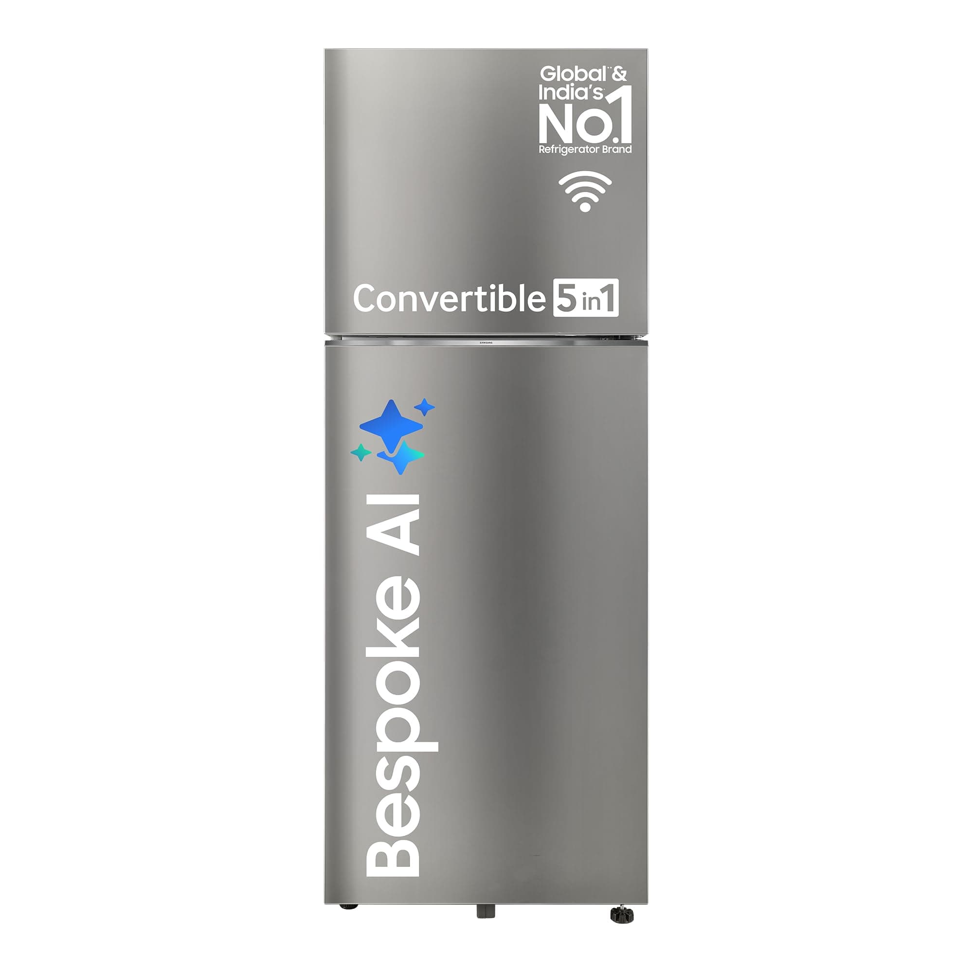 Samsung 396 L, 3 Star, Convertible 5-in-1, Digital Inverter, Frost Free Double Door, WiFi Enabled Bespoke AI Refrigerator (RT41DG6A4DSLHL, Ez Clean Steel/Real Steel)