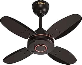 ACTIVA ORNET 600mm Ceiling Fan, 850 RPM High Speed Air Delivery with 4 Blades, Anti-Dust Coating, 2 Years Warranty - Smoke Brown