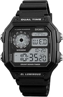 SKMEI Wrist Watch for Men, Digital Sports Waterproof Watch with Dual Time Chronograph Countdown Alarm Backlight