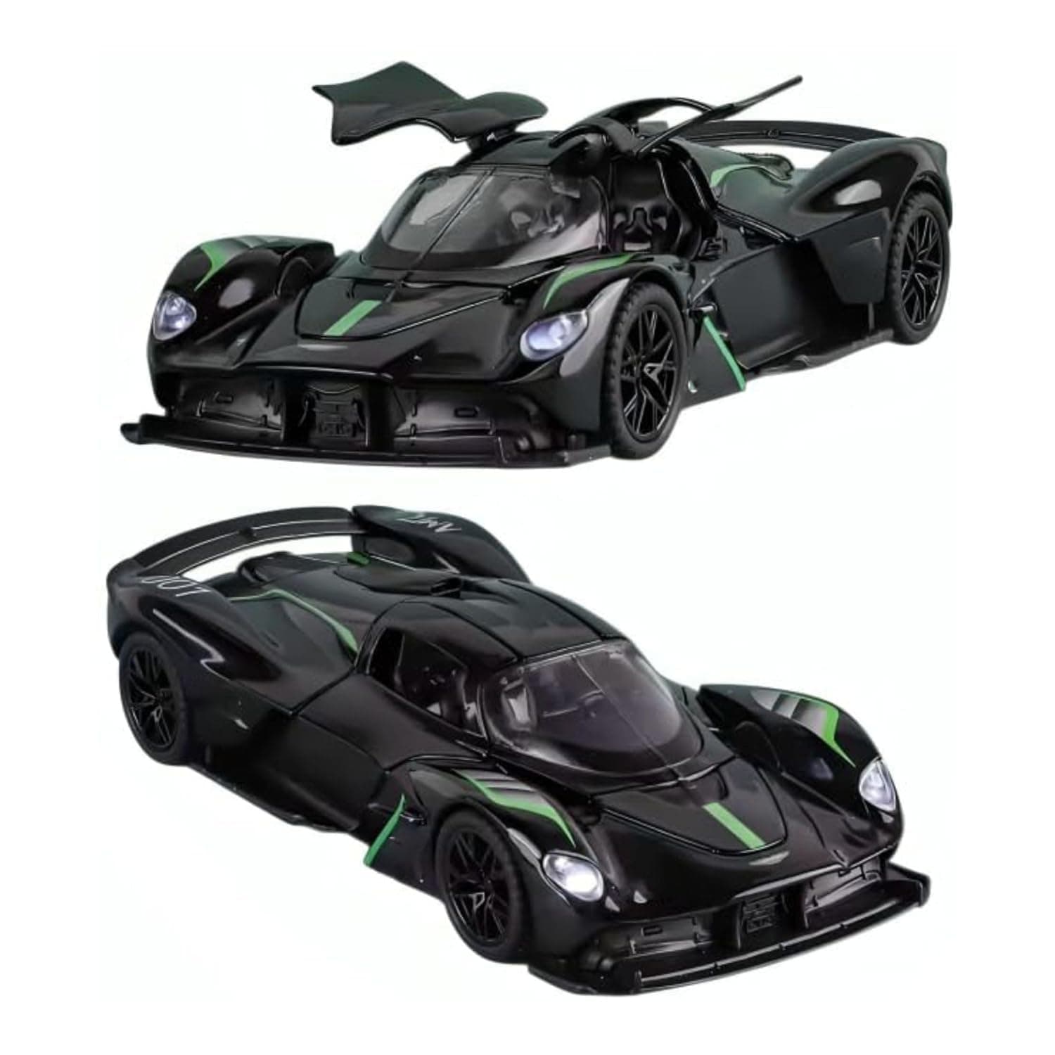 Sky Tech® Aston Martin Valkyrie AMR 001 Toy Car 1:32 Exclusive Alloy Metal Pull Back Die-cast Car Diecast Metal Pullback Toy car with Openable Doors & Light, Music Toys for Kids【Colors as Per Stock】