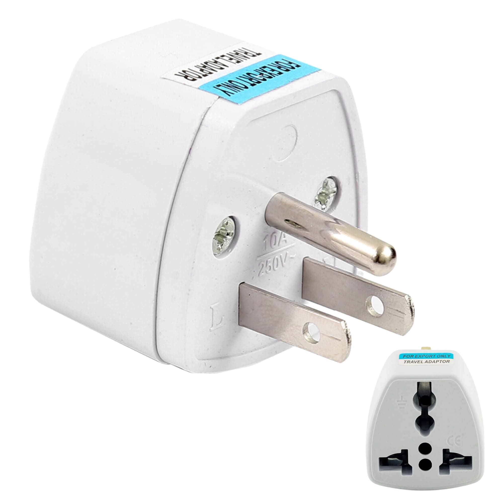 Hi-Plasst India to USA (Pack of 1) Type B Plug Adapter Universal Travel Adapter for US, Canada, Mexico, Japan, Thailand | Converter for Indian Plugs for Laptop, Camera, Chargers (10A 250V)