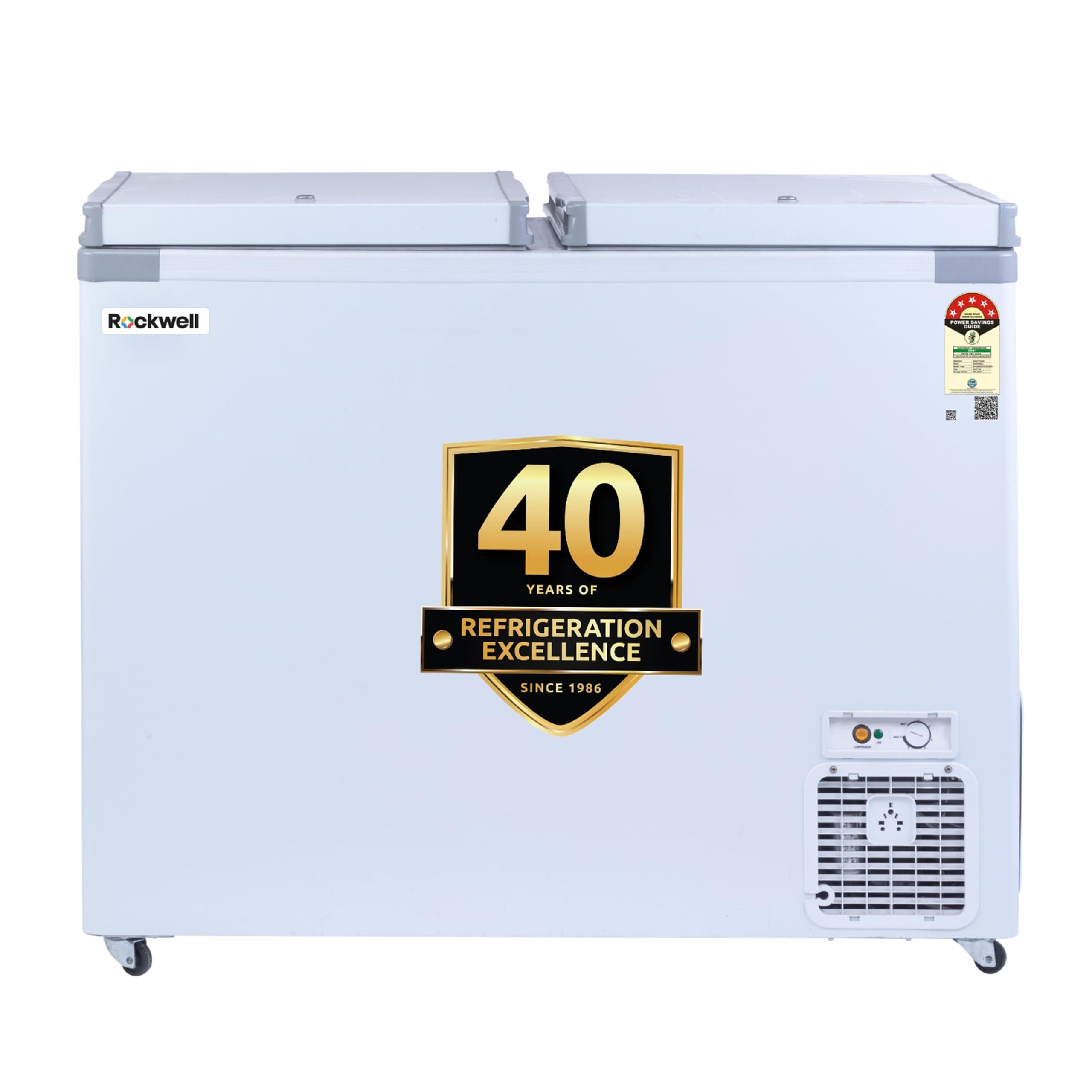 Rockwell 350DDU Deep Freezer – Double Door, 5 Star Energy Saving, Fast Cooling, Convertible Freezer/Cooler Chest Freezer, Low Power Consumption