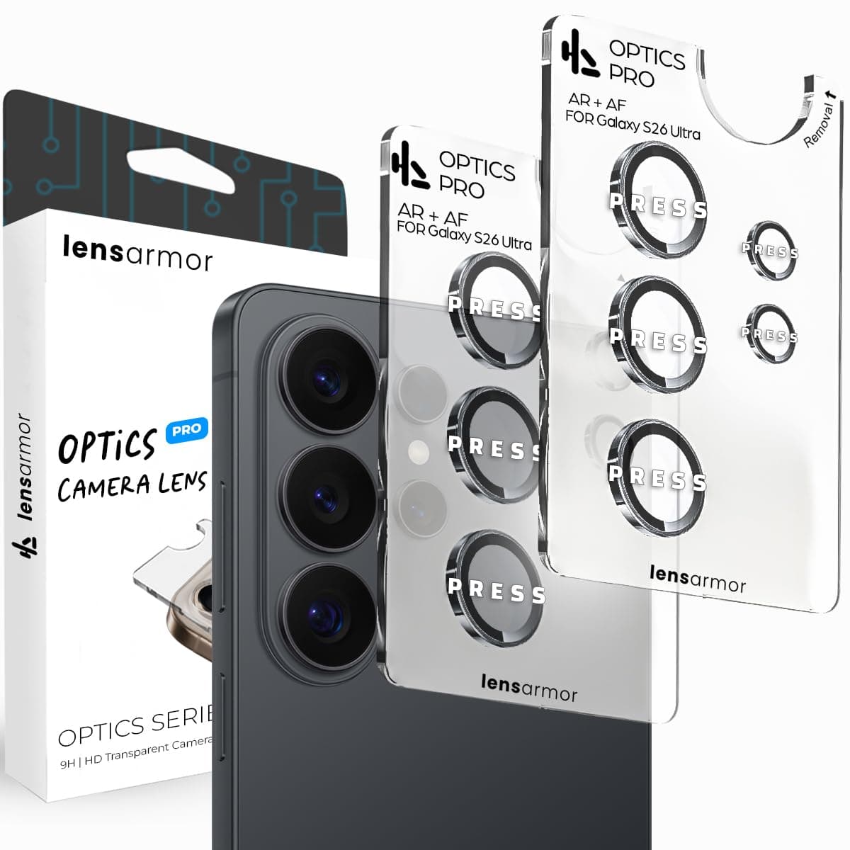 Lensarmor Compatible with S26 Ultra Black Camera Lens Protector (2 Pack) – Premium 9H Tempered Glass, Military-Grade Protection, Ultra-Clear Transparency & Case-Friendly Design