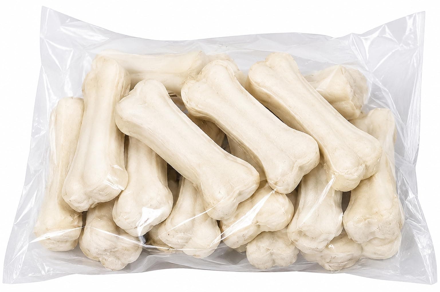 Woofy Dog Chew White Bone 4 Inches Rawhide Bone Calcium Treat Chicken Flavour Chew Food (Pack of 10 Pcs)