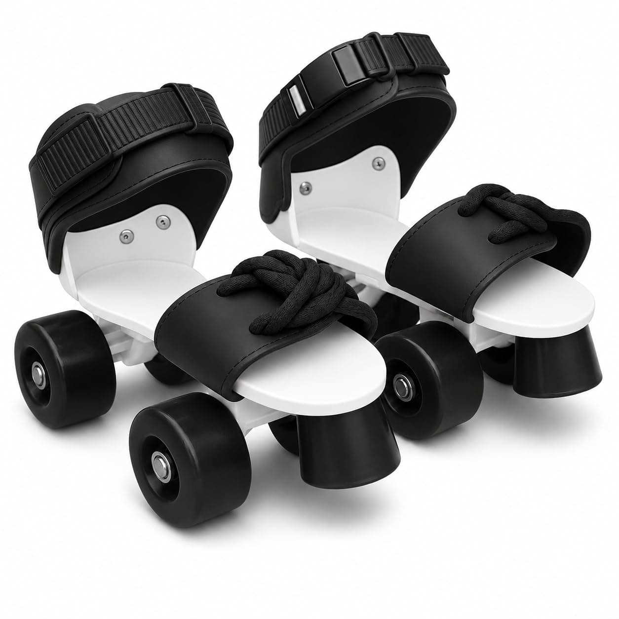 Supreme Deals® Latest Designed Unisex Roller Skates for Kids Age Group 5-15 Years Adjustable 4 Wheels Inline Skating Shoes - Minimum Size 17 cm and Maximum Size 23 cm (Black)