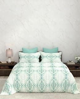 Bombay Dyeing King Size Bedsheet Cotton – Super Soft and 164 TC Premium Fabric, 2 Pillow Covers Included (274 x 274 cm) - FK17