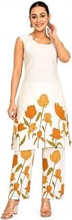 Women's Cotton Floral Printed Straight Kurti with Pant - UG-10