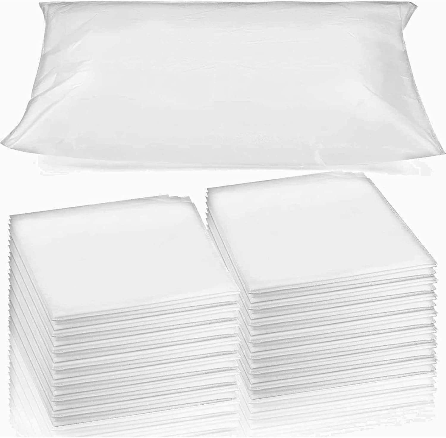 Nidy® 20Pcs Disposable Pillow Case Non-Woven Pillow Covers for Medical Travel Hotel Bedroom Home Bedding Portable Supplies Single-Use Pillowcases with Flap Design White Color Size 40x60CM