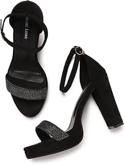 Marc Loire Women's Comfortable Block Heel Fashion Sandals for Casual, Party and Formal Occasions.