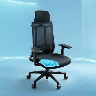 The Sleep Company SwivL Ergonomic Office Chair | Mesh Backrest with Dual Spring Loaded OmniSwivel Technology | SmartGRID® Technology Seat | Adjustable Headrest & Armrests | 135° Recline | Black