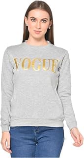 Mango Fusion Women Foil Printed Fleece Sweatshirt