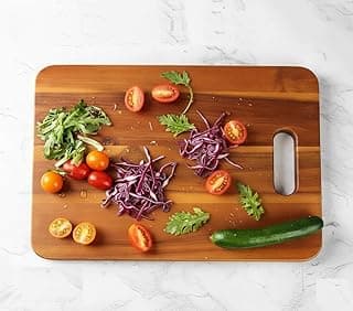 YOZONK Wooden Chopping Board with Wood Handle, Multipurpose Cutting Board for Vegetables, Fruits & Cheese, for Kitchen Use, BPA Free, Eco-Friendly, Anti-Microbial (1 Pcs)