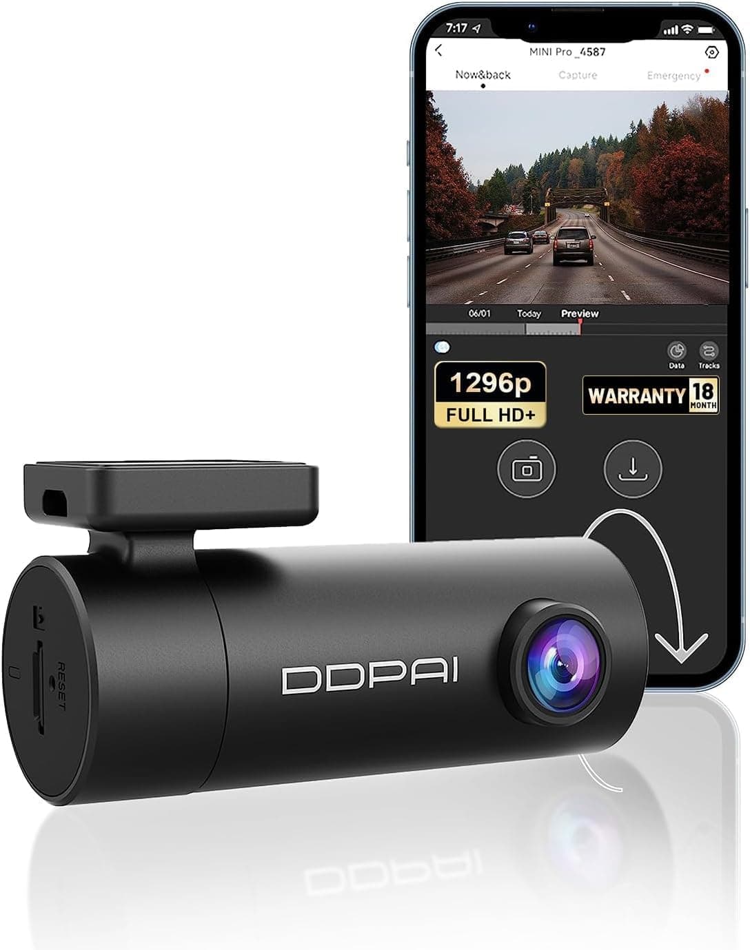 DDPAI Dash Cam for Car, 2K Resolution, with 3MP Camera | Emergency Accident Lock | Wi-Fi & App Control | Night Vision | 140° Wide Angle | Car Dashcam with G-Sensor | Built-in Super Capacitor