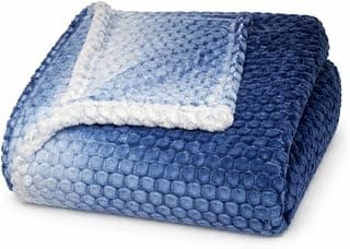 Cortina Jacquard All Season Blanket Single Size Summer AC Blanket Winter Warm Lightweight Reversible Throw Soft Cozy Plush Fuzzy Blanket for Bed Couch Sofa (Blue, 150x200 cm) Color May Vary