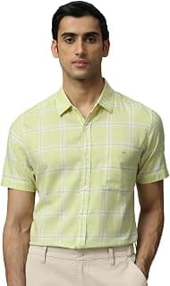 MUFTI Light Green Windowpane Slim Fit Shirt