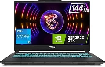 MSI Cyborg 15, Intel 12th Gen. i5-12450H, 40CM FHD 144Hz Gaming Laptop (16GB/512GB NVMe SSD/Windows 11 Home/MSO 2021/NVIDIA GeForce RTX 2050, GDDR6 4GB/Translucent Black/1.9Kg) A12UDX-1469IN