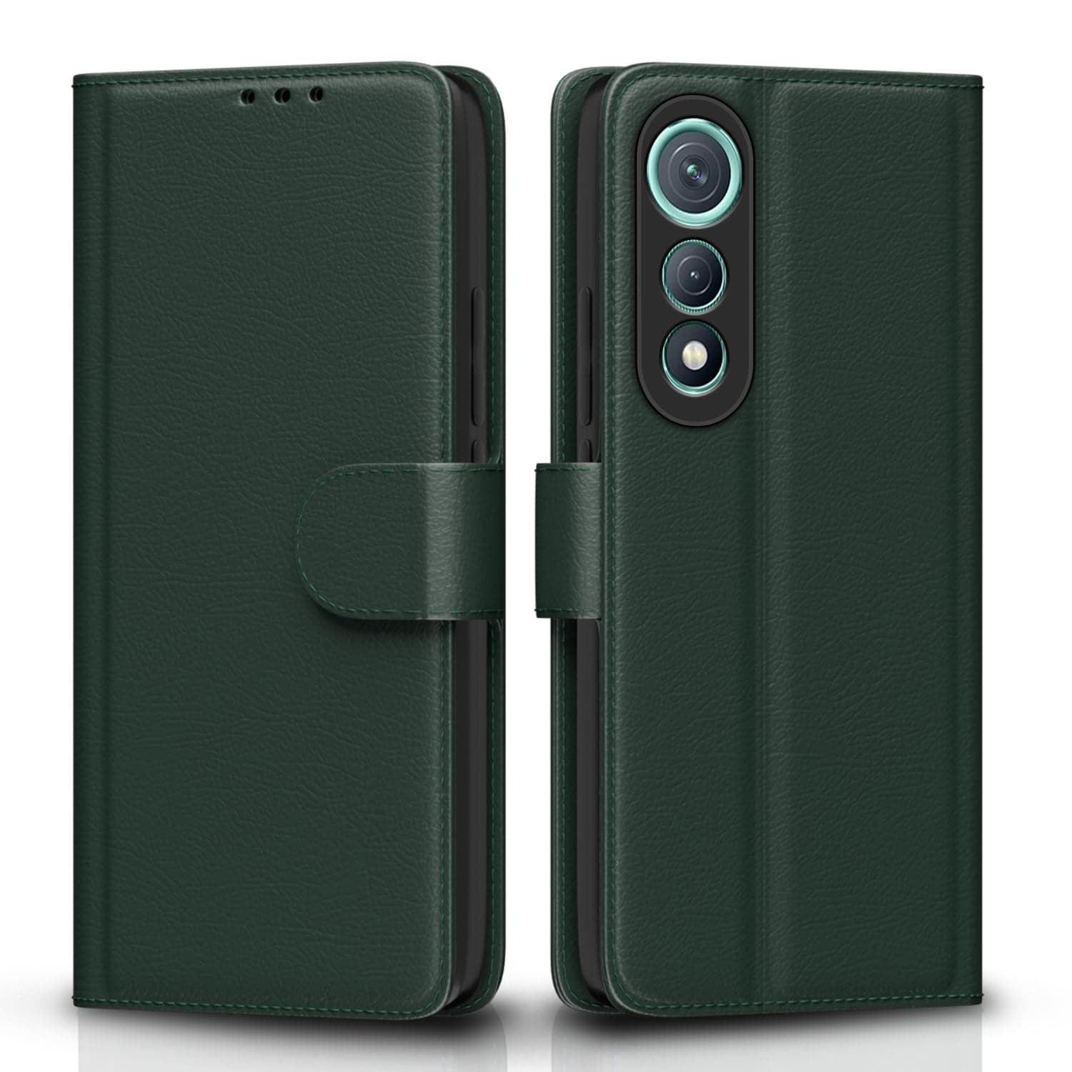Amazon basics Flip Cover for Tecno Pova Curve 5G Leather Finish | Wallet Stand and Shock Proof | Inside TPU with Card Pockets | Complete Protection Flip Case (Green)
