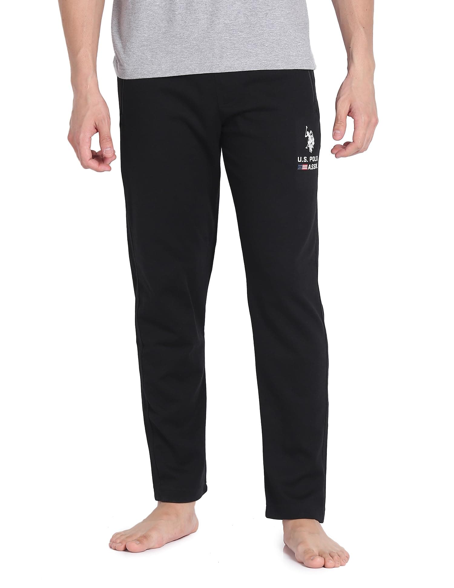 U.S. Polo ASSN. Mens LR006 Mid Rise Heathered Cotton Lounge Track Pants