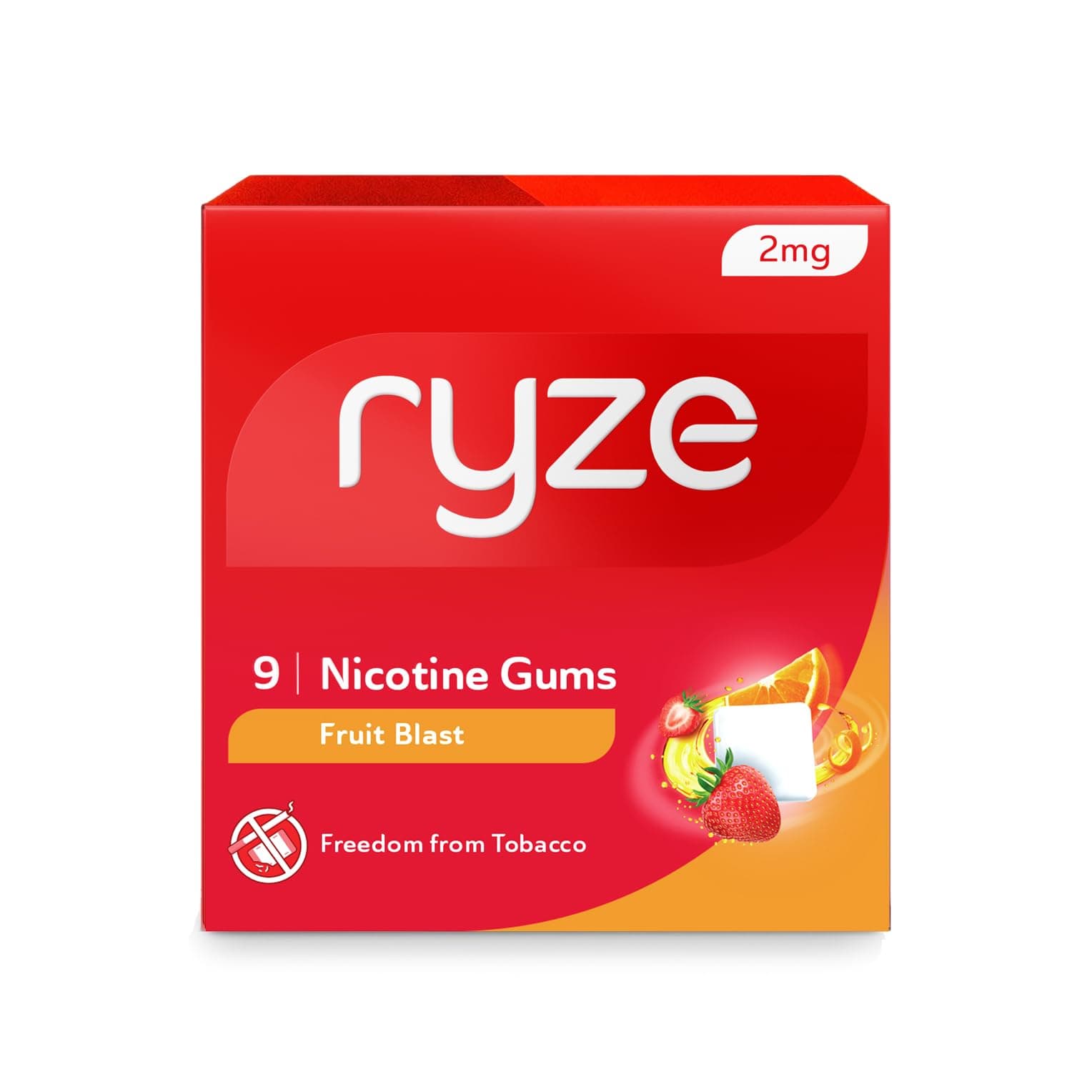 RYZE Nicotine Gum 2mg | Pack of 5 (45 gums) | Fruit Blast | Freedom from Smoking & Tobacco | Easy on Throat | FDA Approved | Sugar Free | Teeth Whitening
