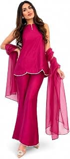LookMark Women's Rayon Printed Kurta Set with Dupatta Kurti with Pants Ethnic Traditional Outfit