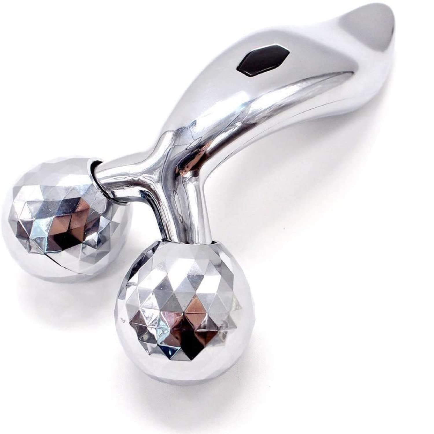 DIALDRCARE 3D Facial Roller Massager, Face Massager Roller for Face, Eyes, Neck, Body Relaxing, Prevents Wrinkles, Tightening Facial Massage Tool (Silver)