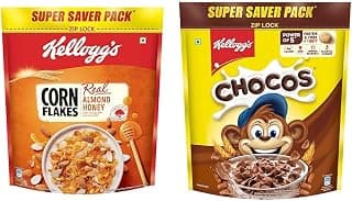 Kellogg's Real Almond and Honey Corn Flakes, 1kg and Kellogg's Chocos, 1.2kg