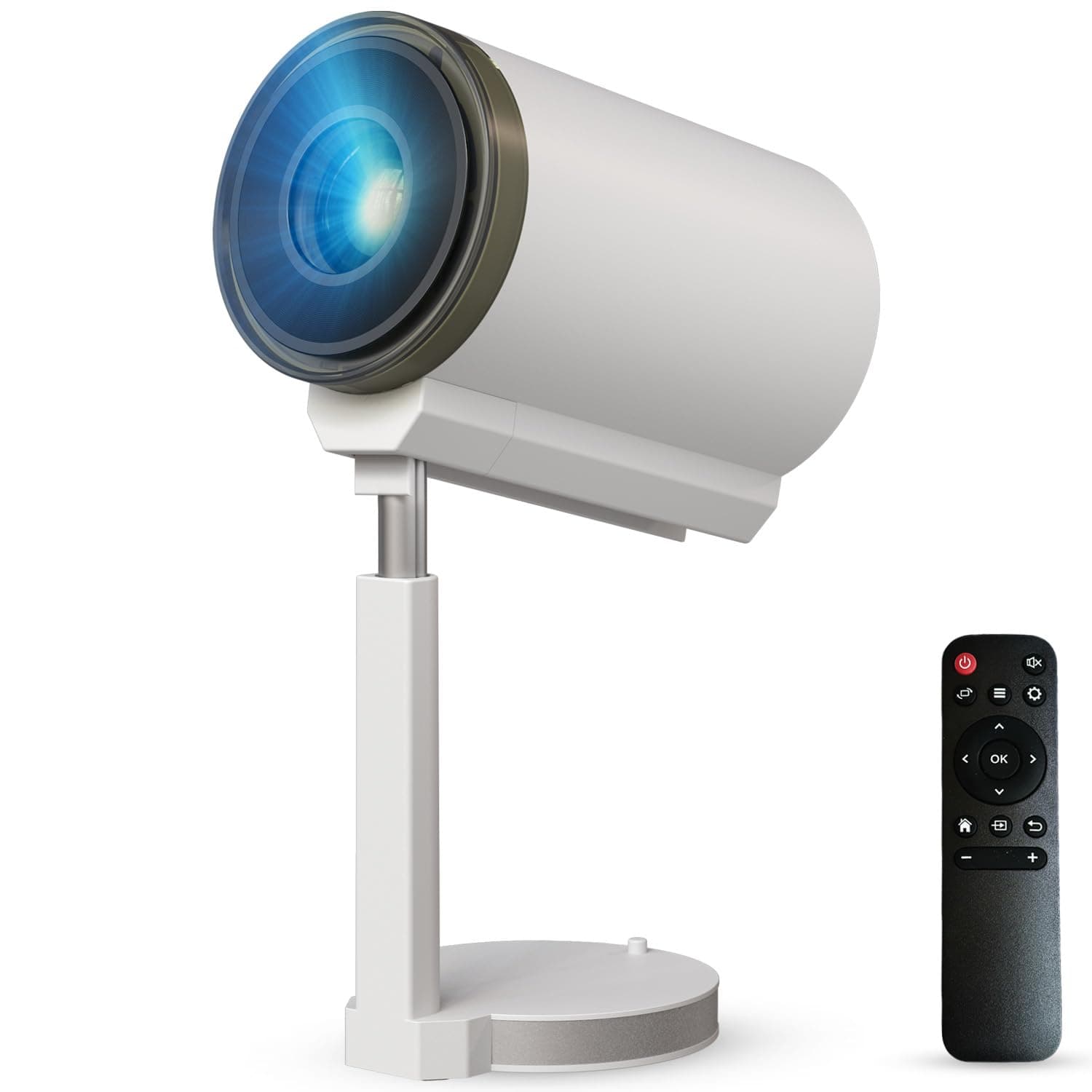 Portronics Beem 520 Smart LED Projector with Built-in Stand, Supports 1080p, 2200 Lumens, Ceiling Mountable, Bluetooth & Wi-Fi, Auto Keystone, 720p HD Native, 3W Speaker, Adjustable Height & Angle
