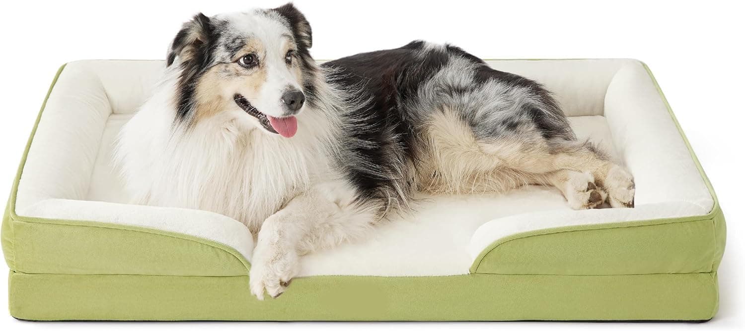 Cutepups Orthopedic Dog Bed Comfortable Dog Mattress for Sleeping, Washable pet Bed for Dogs (Lint/Cream, XL)