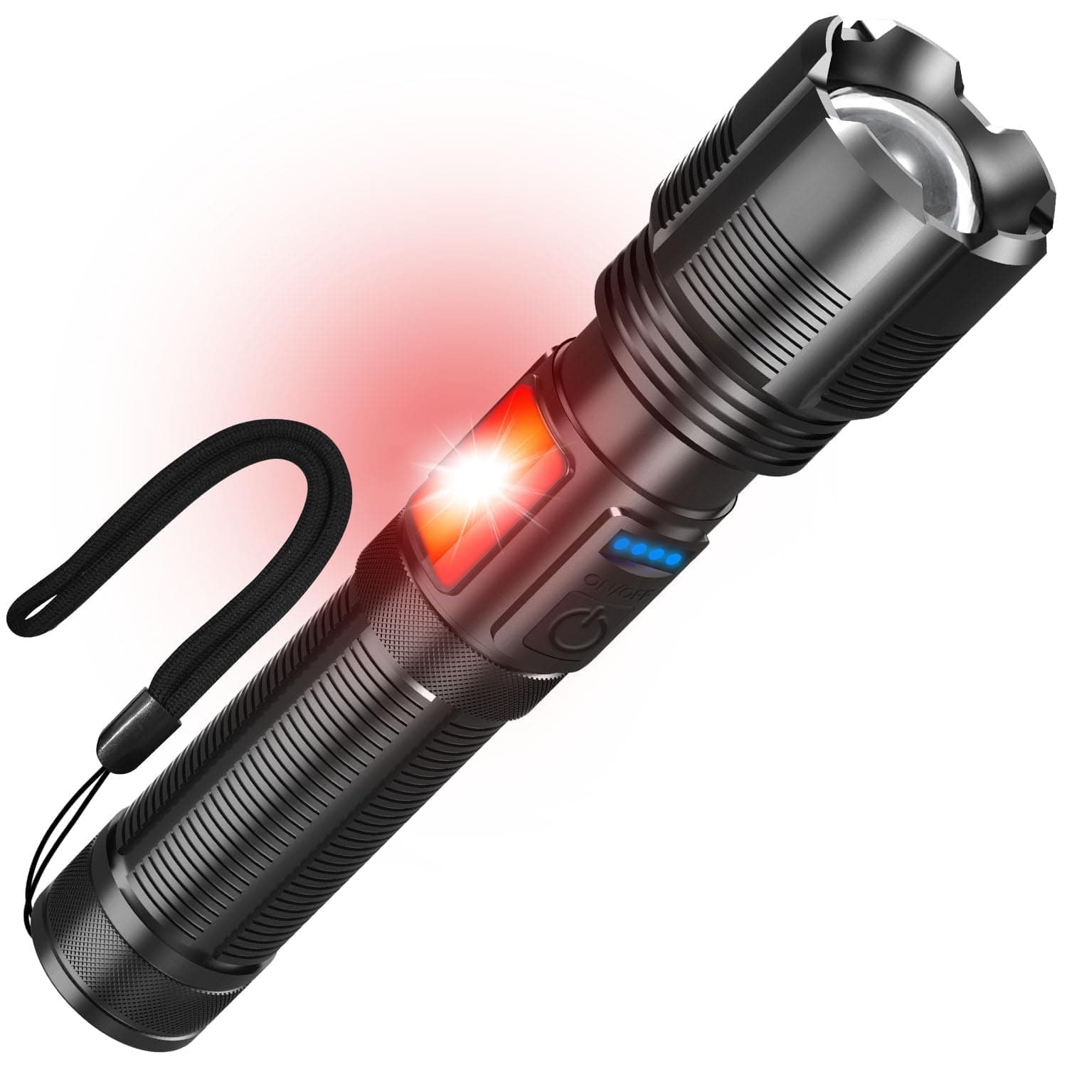 Svoko Torch Light High Power Rechargeable, IPX7 Waterproof Led Charging Flashlight High Beam 800m Long Range with 7 Light Modes, Magnetic, Adjustable Portable Powerful Torchlight for Camping