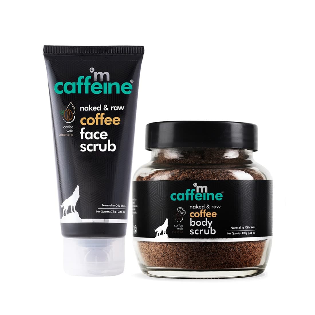 mCaffeine Coffee Face & Body Scrub Combo for Tan Removal | Exfoliating Detan Scrubs for Soft & Smooth Skin | Removes Tan, Blackheads and Dirt | For Men & Women Gift Kit for Family & Friends | 175gm Value Pack