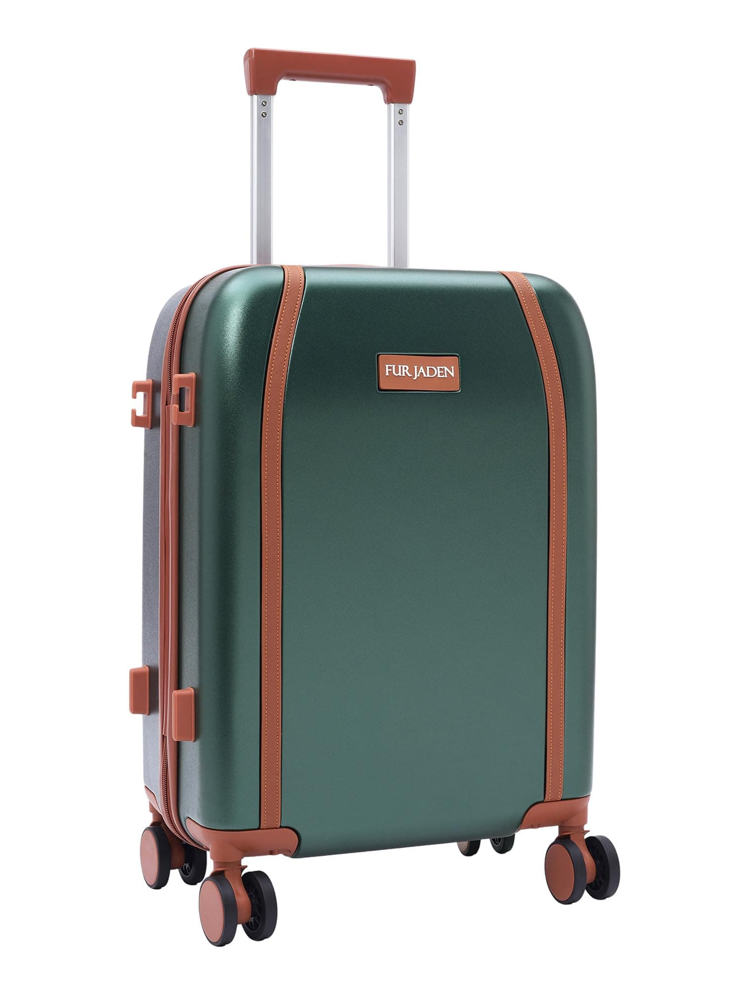 FUR JADEN The Wayfarer 75cm Polycarbonate Travel Luggage Suitcase with 8 StealthTech Silent Shock Absorbing Wheels, TSA Lock & Aviation Grade Telescopic Trolley (Forest Green, Large 28")