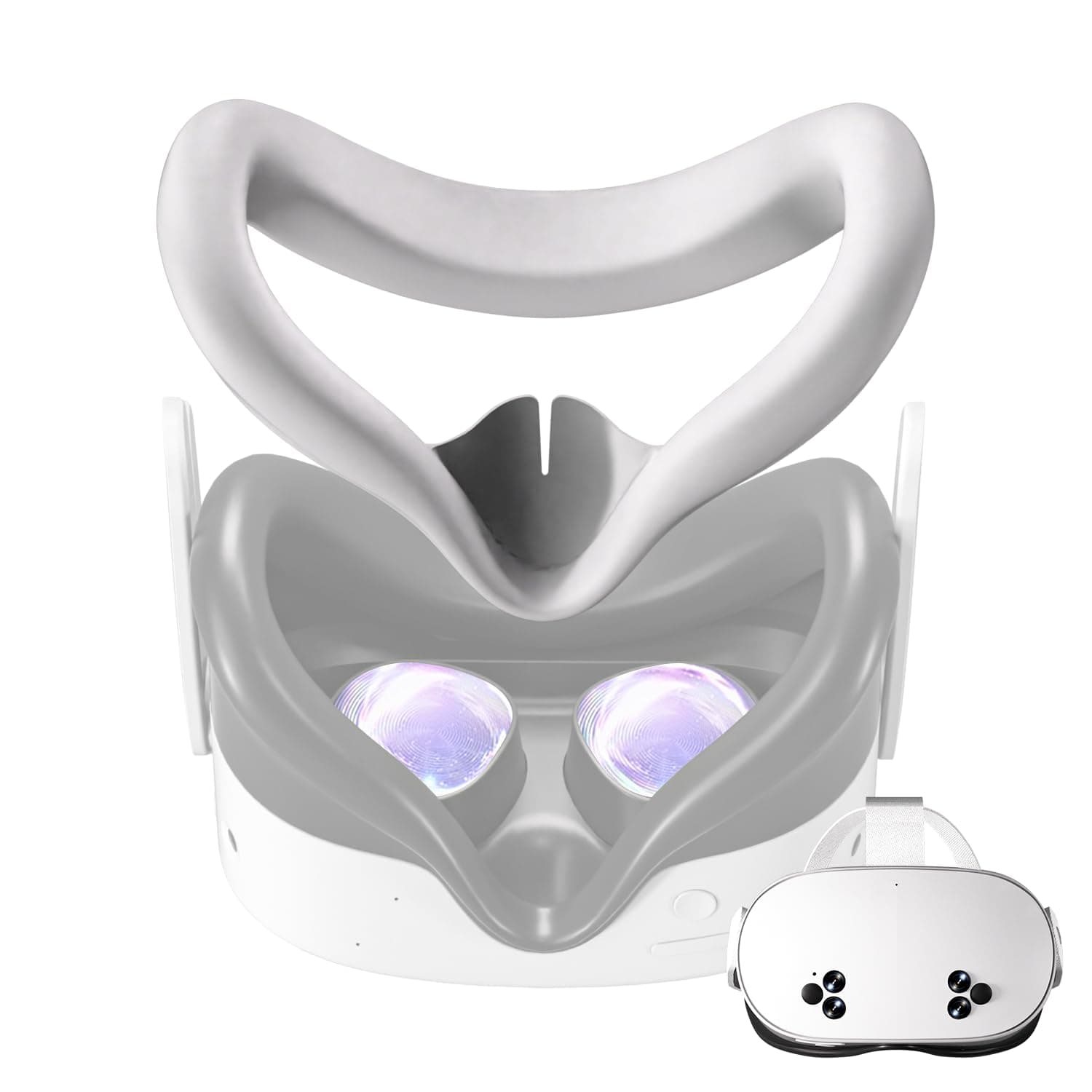 SAQICO VR Silicone Face Pad Cover for Oculus/Meta Quest 3S Headset,Accessories for Oculus Quest 3, VR Face Pillow Pad Mask for Meta Quest 3S Headset Face Pad