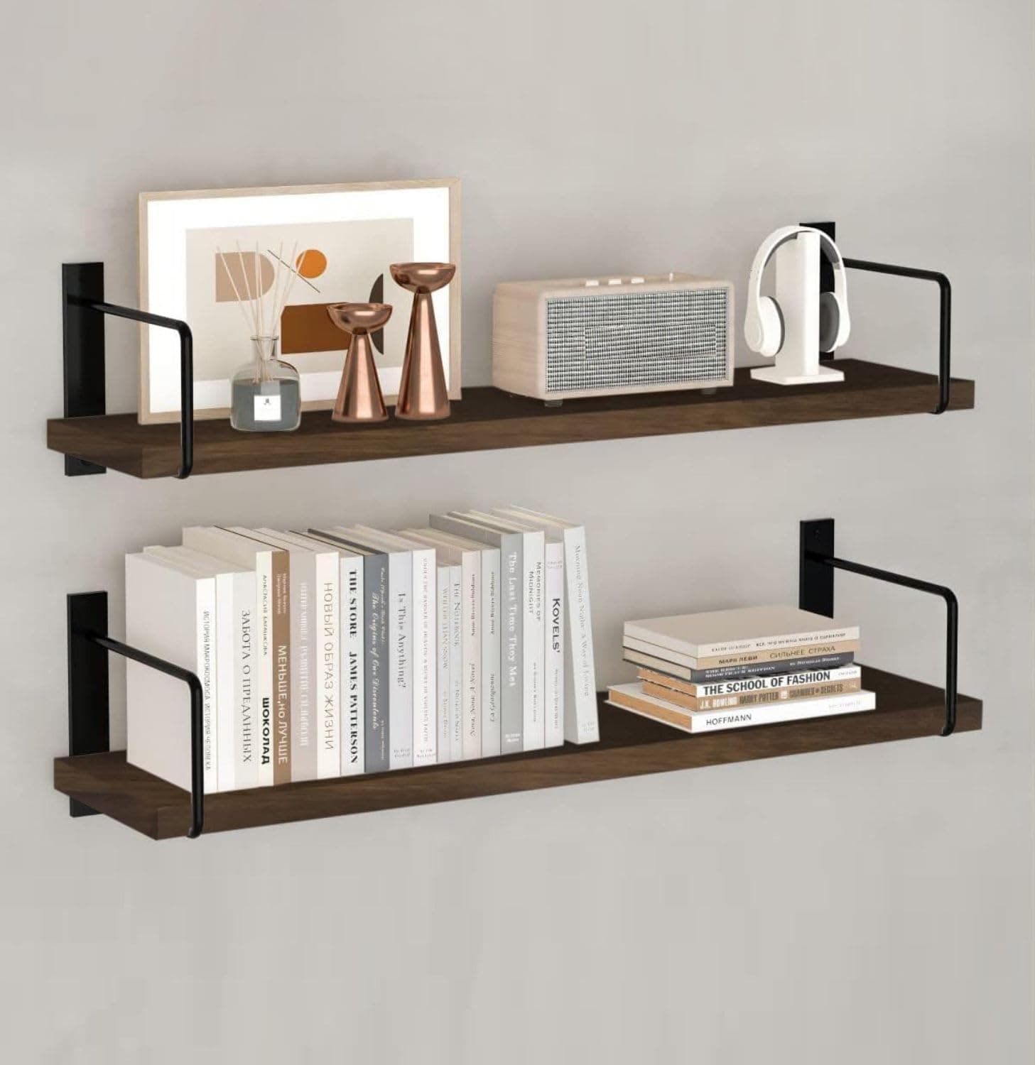Torche, Wall Shelf | Wall Mount Float Shelf | Wall Mounted Shelf Kitchen| Wall Mount Floating Shelf for Living Room (Marvel- Dark Oak)