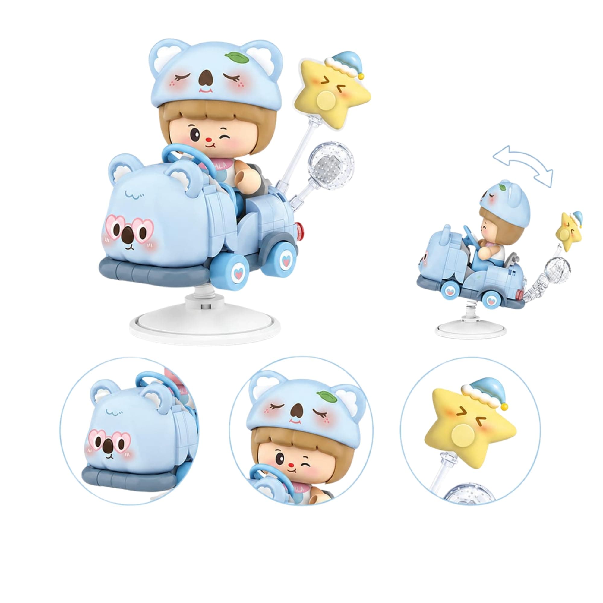 SKY LINE OCEAN Koala Rocking Ride Building Blocks Set 188+ Pcs | Cute Cartoon Animal Scooter Model | Creative Display Toy for Kids & Collectors | 5 Year Structural Warranty