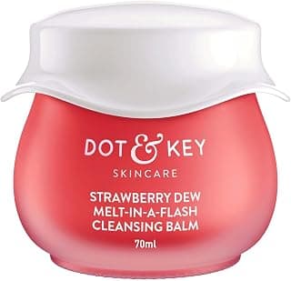 DOT & KEY Strawberry Dew Cleansing Balm | For Clean, Smooth & Dewy Skin | Makeup Remover Balm |Non Greasy Makeup Cleanser Face Scrub | Cleanses Dirt, Makeup & Sunscreen | For All Skin Types | 70ml