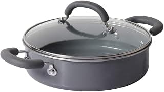 Meyer Anzen Healthy Ceramic Coated Cookware Sauteuse with Glass Lid, 24 cm , Grey