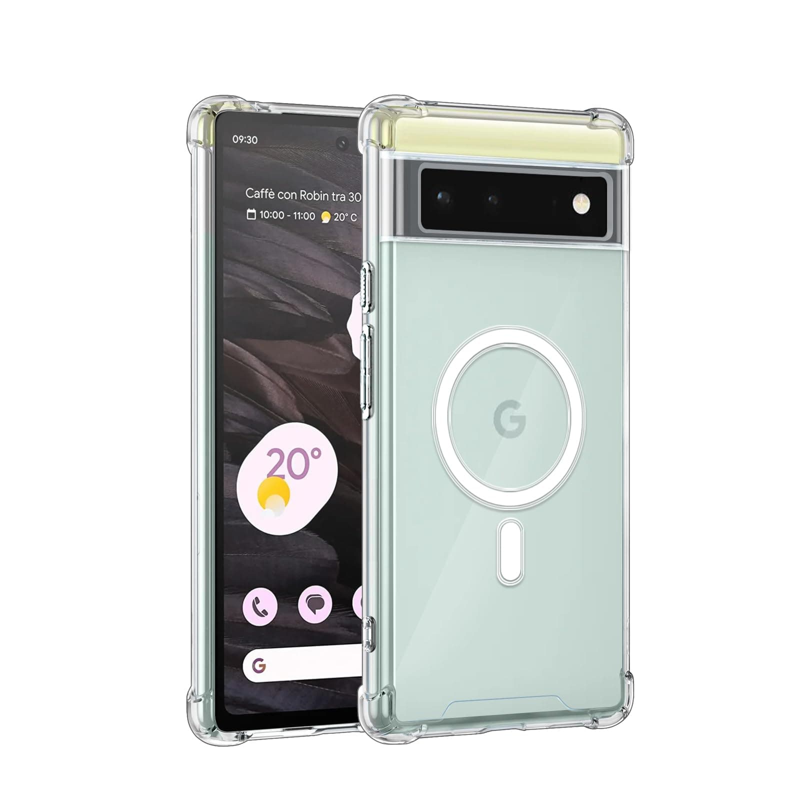 Amazon Brand - Solimo Thermoplastic Polyurethane Wireless Charging Support Back Cover for Google Pixel 6 Wireless Charging Support Back Cover - Transparent