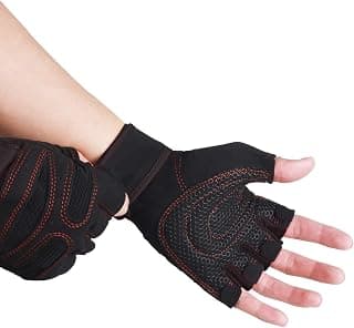 serveuttam Ventilated Workout Gloves Men Women, Gym Exercise Gloves, Weight Lifting Gloves with High Elastic Wrist Strap, Suit for Dumbbell, Exercise,Cycling, Fitness, Cross Training (One Size)