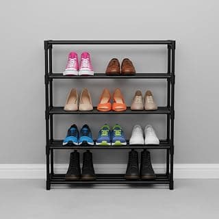 5 Layers Shoe Rack with Shelf | Foldable Plastic Shoe Rack with Shelves for Bedroom, Entryway & Living Room | Multipurpose Footwear Stand for Home (5 Shelf)