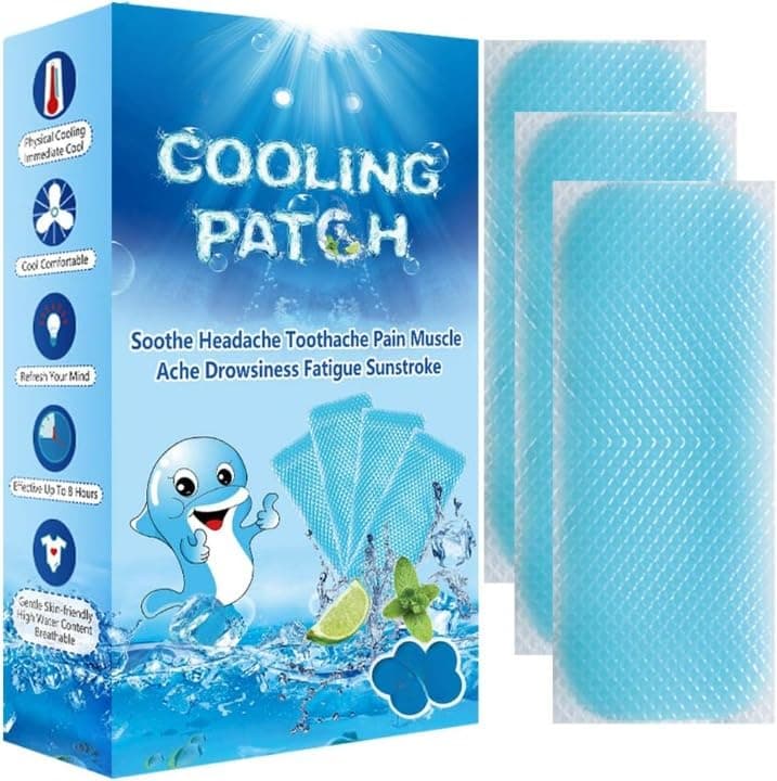 GARIHC ENTERPRISE Fever Cooling Gel Patches – Cooling Forehead Strips for Headache, Toothache, Fatigue, Sunstroke & Drowsiness Relief for Kids, Men, and Women (Pack of 10)