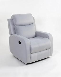 Peachtree Home Accents Nexon Manual Recliner-3 Year Warranty,Light Grey|1 Seater Chair Sofa|3 Modes of Comfort|Mango Wooden Frame with Suede Fabric|Single Seater Sofa Recliner for Living Room Bedroom